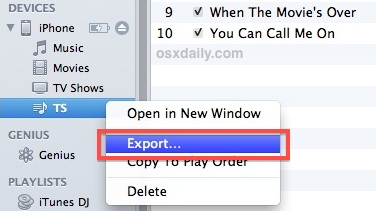Export iPhone Playlists to PC