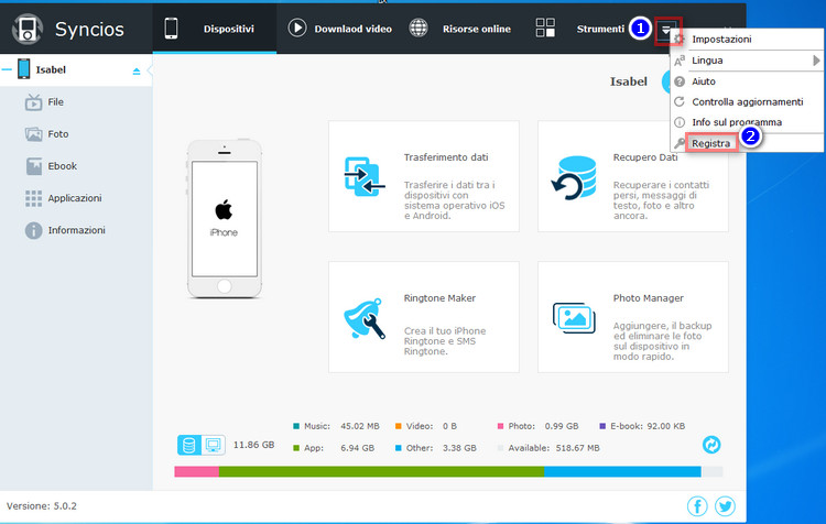 Install Syncios iOS Manager