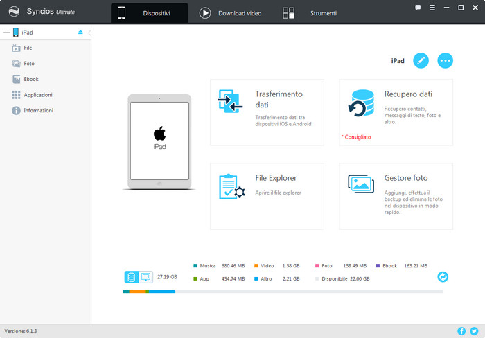 Syncios iOS and Android Manager Homepage
