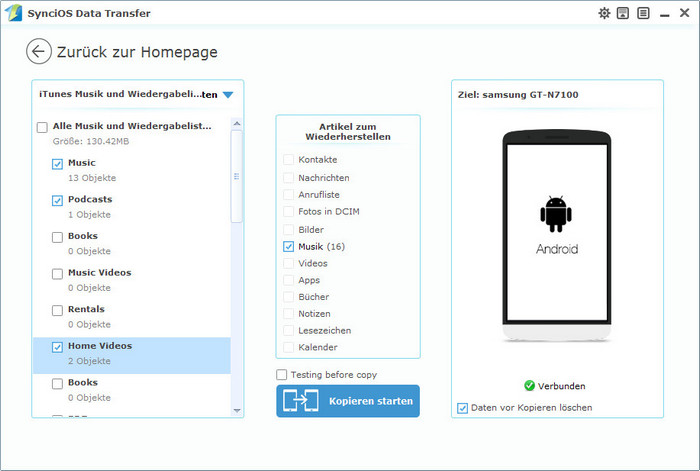 sync itunes music to android