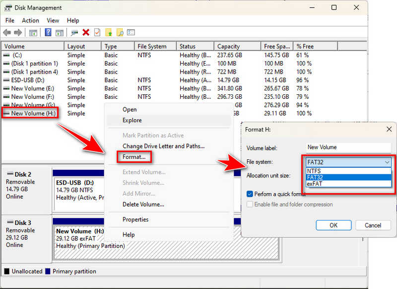 format 32gb sd card to fat32