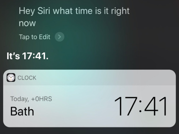 hey siri What time is it now