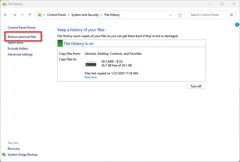 recover deleted files with windows file history