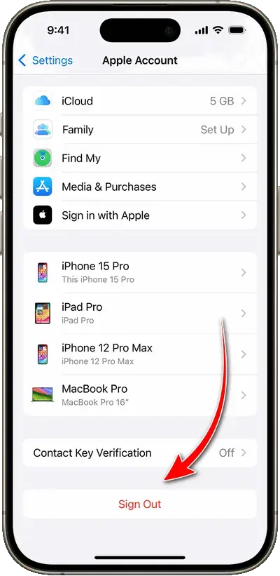 sign out apple id
