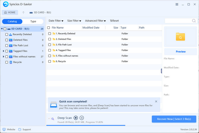 scanning partition for deleted data