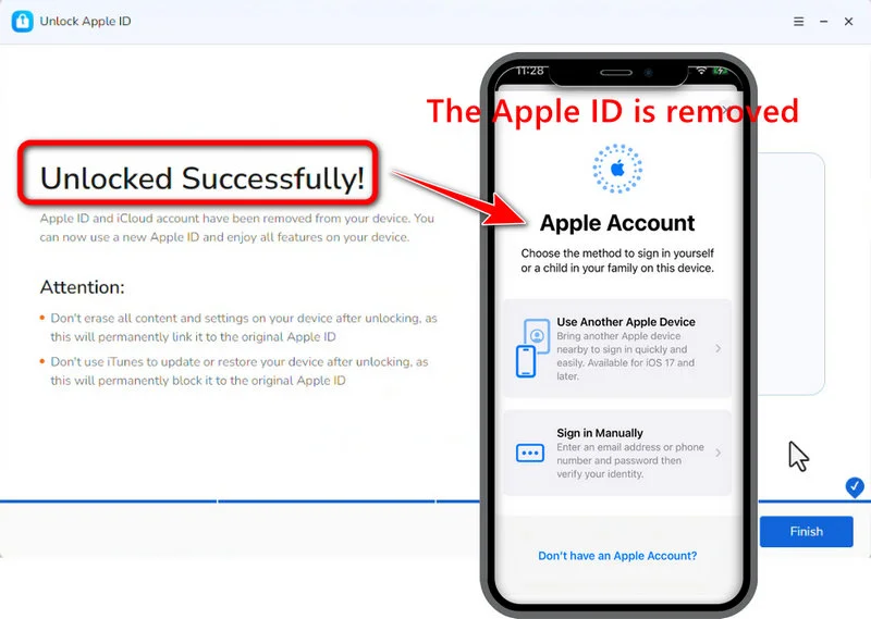 apple id is removed
