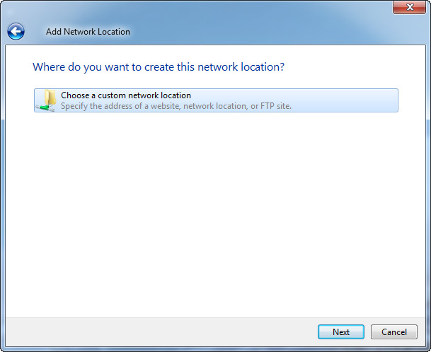 add network location step 2
