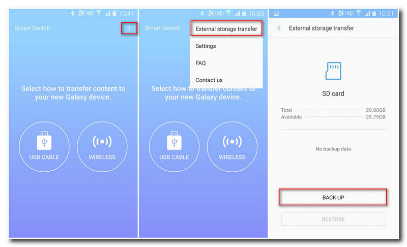 samsung smart switch connection