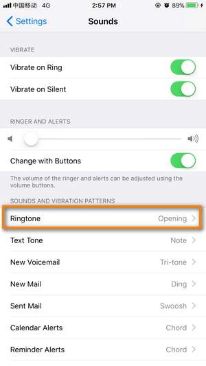choose Ringtones on iPhone 8/8 Plus