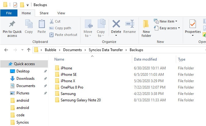 check Samsung backup files