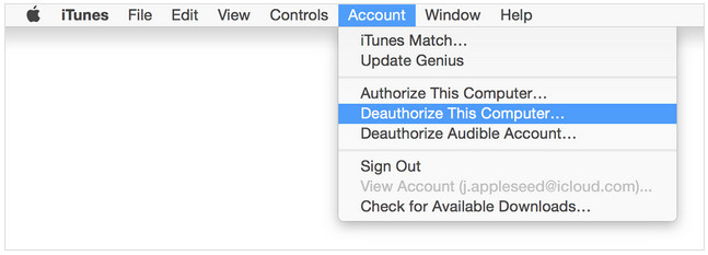 deauthorize computer using iTunes