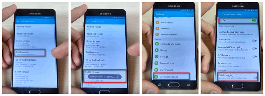 Debug Samsung Galaxy a7