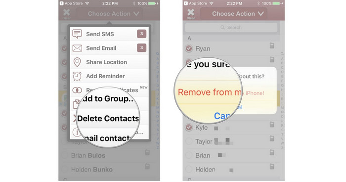 Delete iPhone Contacts with Group