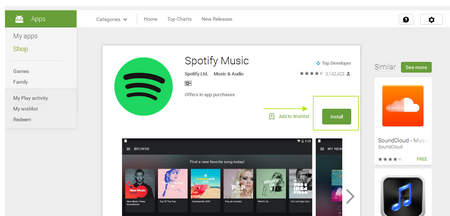 Spotify Android App Facebook