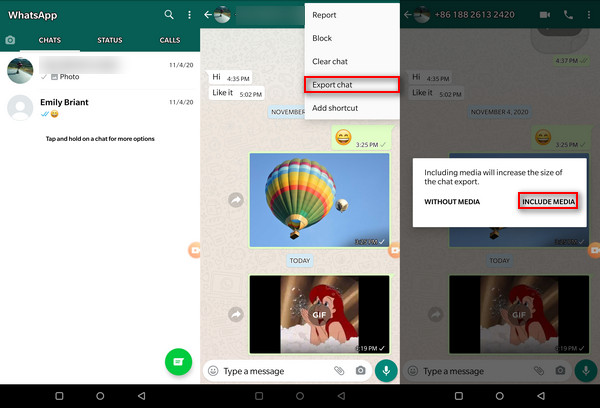 export photos from whatsapp