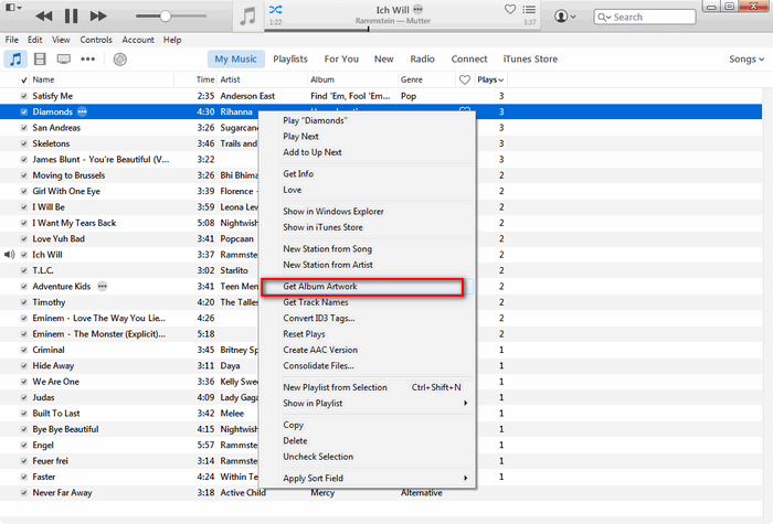 how to add artwork to itunes songs