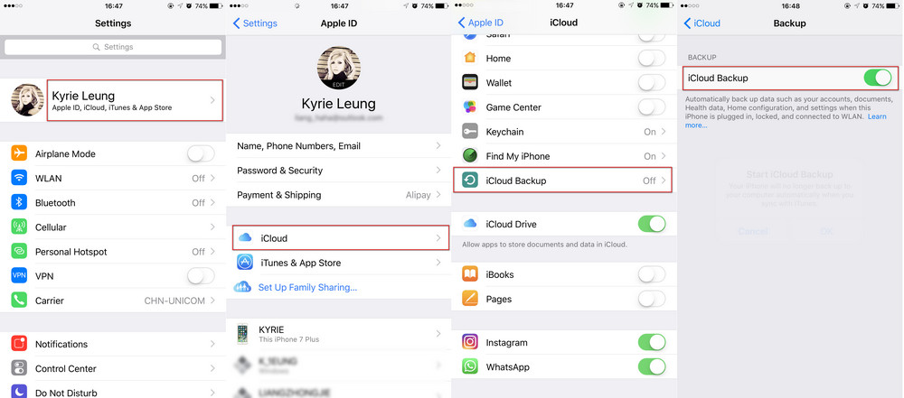 ios 11 how to backup iphone to icloud