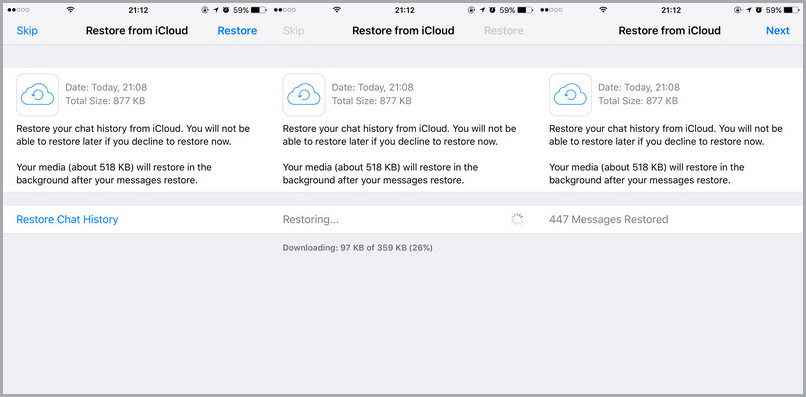 recover whatsapp chats from iCloud