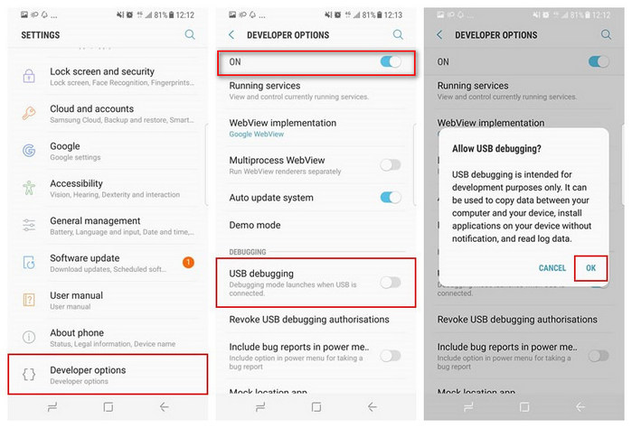 Note 8 usb debugging