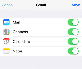 sync contacts and calendar to iPhone XS