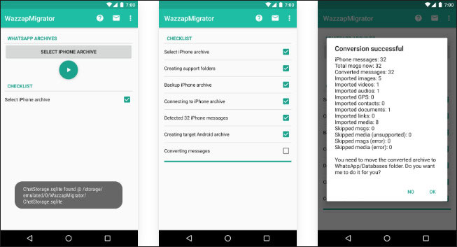 transfer WhatsApp conversations to Samsung Galaxy S20 using Wazzap Migrator