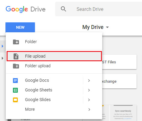 upload photos from pc to google drive