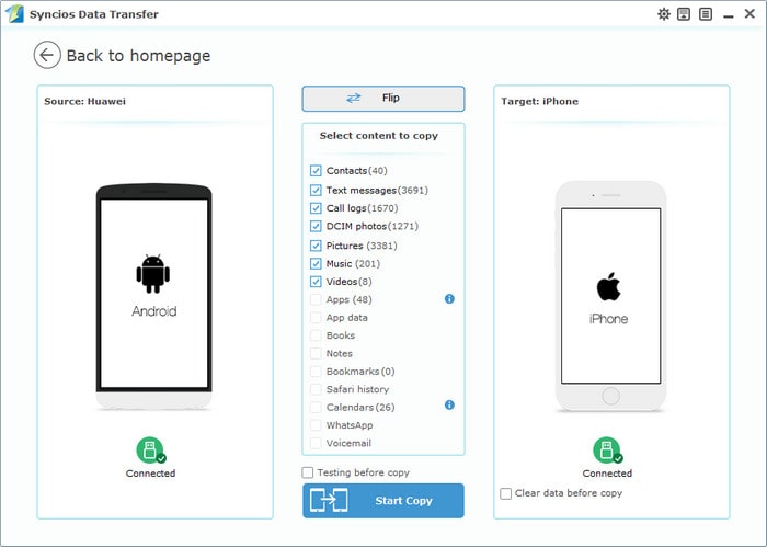 syncios samsung transfer from pc to samsung galaxy s7