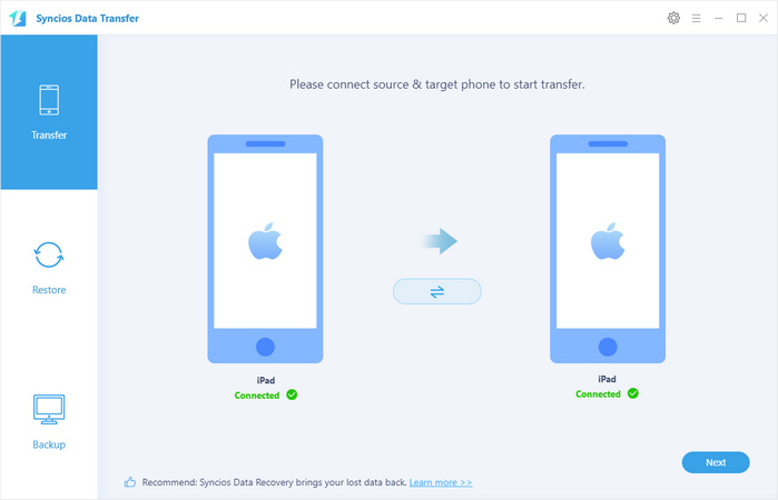 Transfer data from old ipad to new iPad Pro