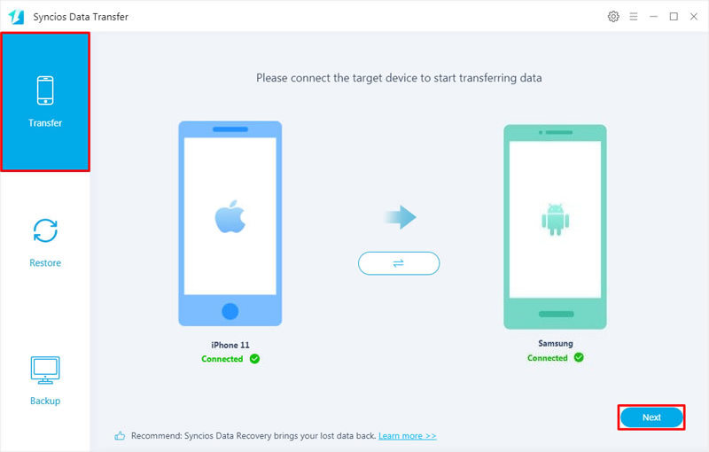 transfer data from ios to samsung