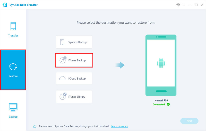  ios data recover messages from itunes backup to android phone