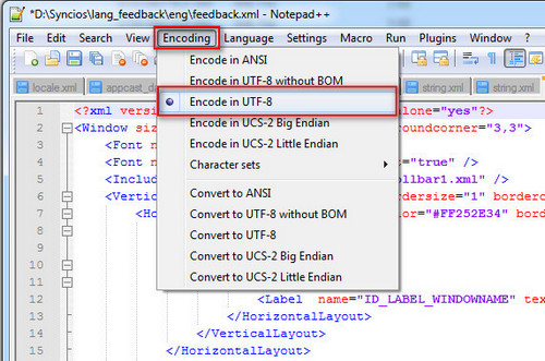 Encode in UTF-8