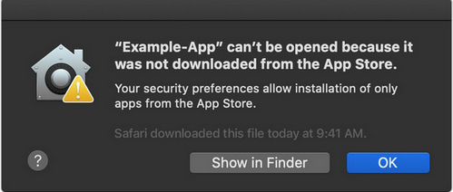 cannot open apps downloaded from other ways