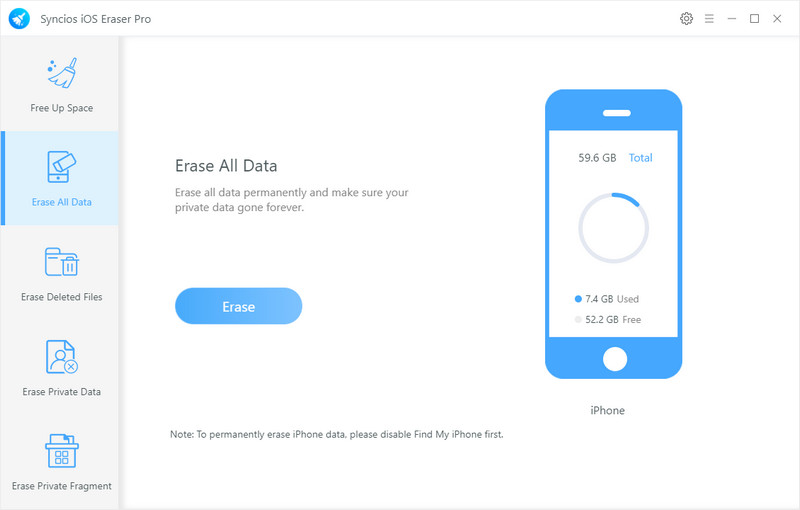 erase all data on iphone