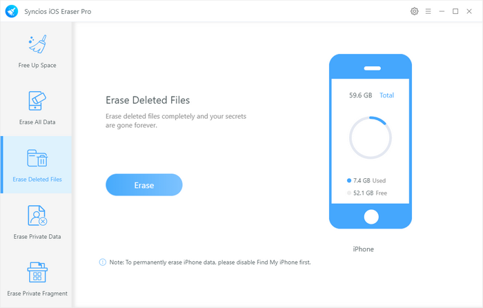 erase deleted files on iphone