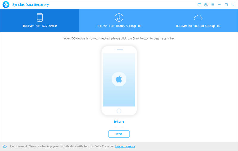 connect ios device to syncios data recovery