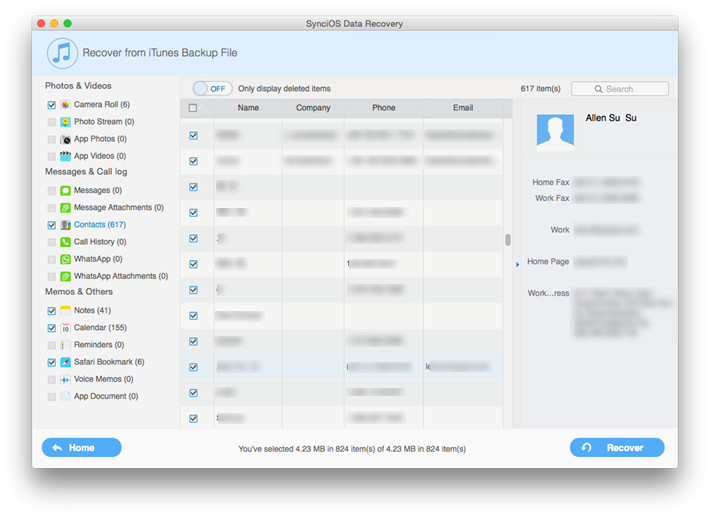 browse iTunes backup data