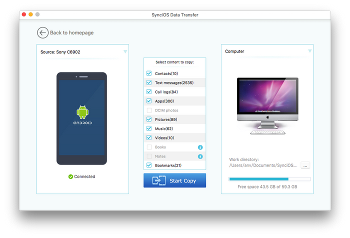 transfer android pictures to mac  