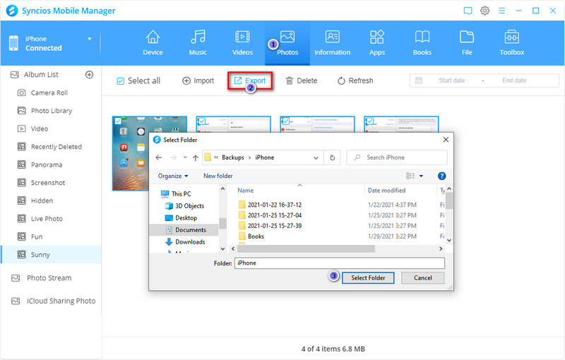 import photos to pc