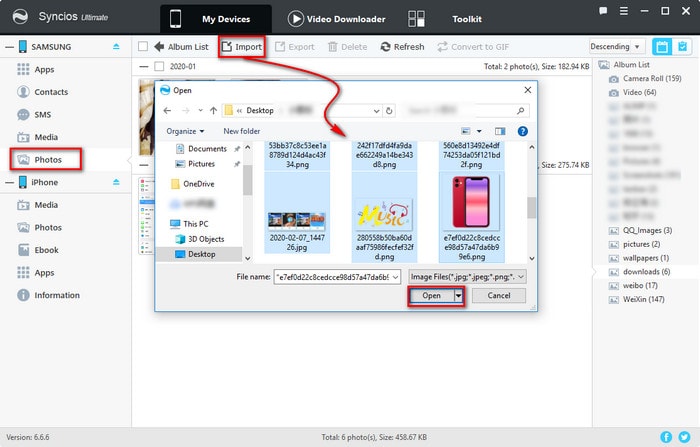 import iphone photos to Samsung Galaxy S20