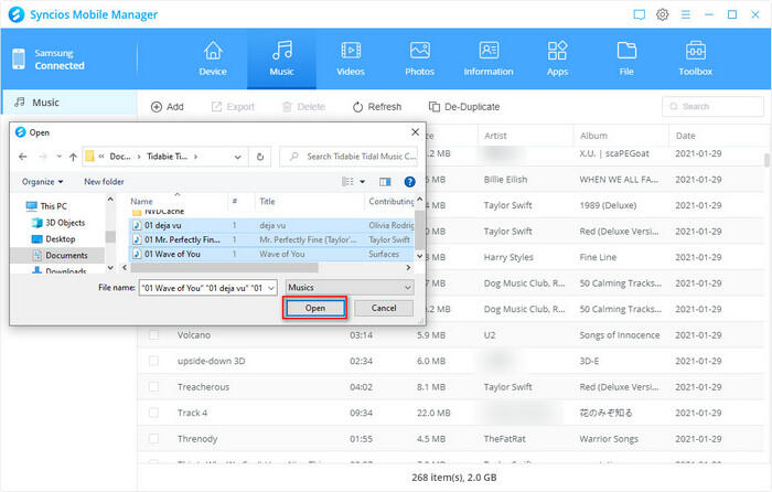 transfer tidel music to android