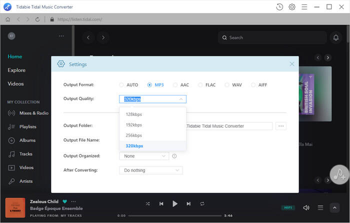 setup the output format