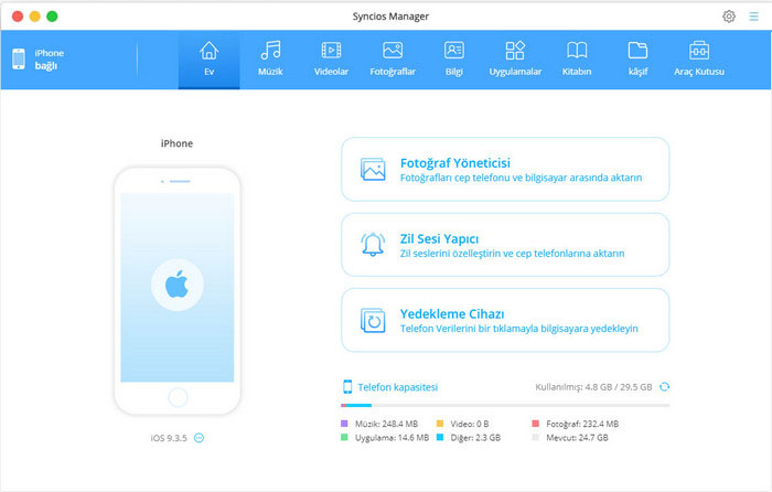 Syncios iOS and Android Manager Homepage